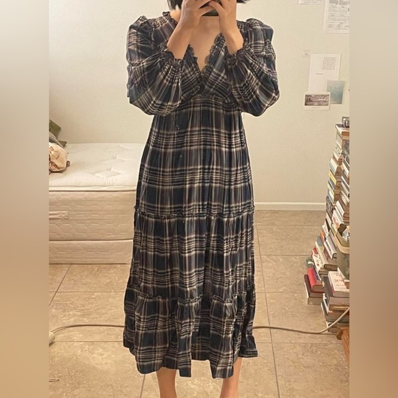 Max Studio Plaid Long Sleeve Dress - Picture 5 of 5